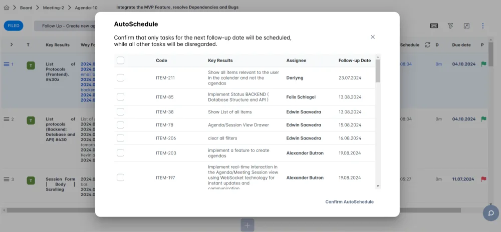 Regulatory and approval deadlines